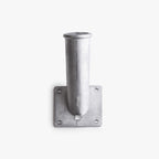 Support de hampe de façade en aluminium avec platine murale carrée, vu de face
