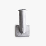 Support de hampe de façade en aluminium avec platine murale carrée, vu de face