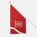 Drapeau kiosque avec votre propre design sur une hampe inclinée, impression quadri simple face